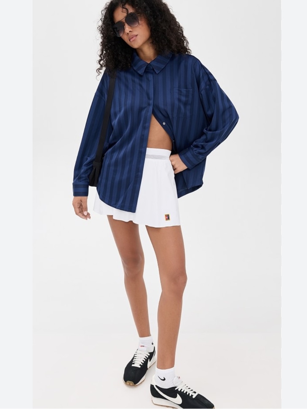 Nike Jacquard Snap Up Long Sleeve Shirt Women’s S-tall & L-tall Midnight Navy